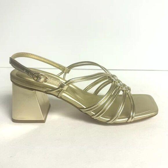 Marc Fisher Womens Magnify2 Sandal Gold Size 7.5 M - Picture 1 of 6